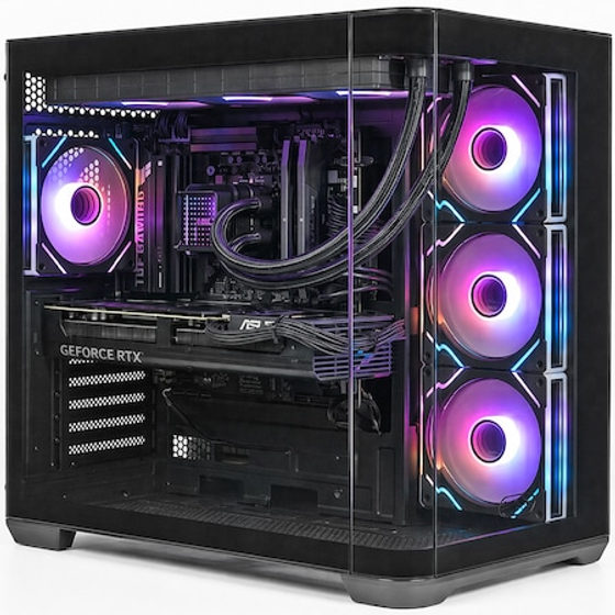 Sistem Desktop PC Gaming A+ cu procesor AMD Ryzen™ 7 7800X3D pana la 5.0GHz, Racire pe lichid, 32GB DDR5, 1TB SSD, Asus Prime GeForce RTX™ 5070 Ti OC Edition 16GB GDDR7, No OS, Black