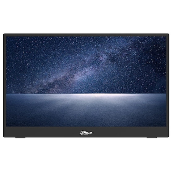 Monitor ELED portabil Dahua PM16-F201PD 15.6", Full HD, 1920x1080, 1xHDMI, 2xUSB-C, 2xboxe integrate, Negru