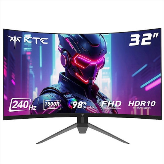 Monitor de gaming KTC, H32S17F, 32", 240Hz, Full HD 1920x1080, curbat, contrast 3500:1, negru