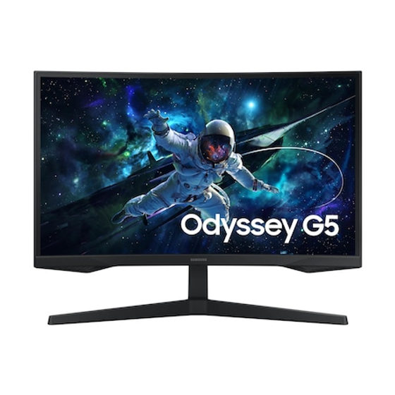 Monitor Gaming Curbat Samsung Odyssey G5, 32", QHD (2560x1440), VA, 165Hz, 1ms MPRT, 1000R, HDR10, FreeSync, Flicker Free, Black Equalizer, Auto Source Switch+, Eye Saver Mode, Virtual AIM Point, DP, HDMI, Negru