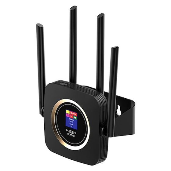 Router CPE Wireless 4G LTE cu cartela SIM, Wi-Fi Dual Band, viteza pana la 150 Mbps, compatibil cu mai multe retele, conectare pana la 20 de dispozitive, Plug & Play, negru