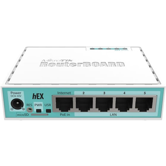 Router MikroTik hEX RB750Gr3, 5x RJ45 1000Mb/s, 1x USB, procesor performant, carcasa compacta, suport RouterOS, ideal pentru retele de acasa si birouri mici cu performanta stabila si fiabila