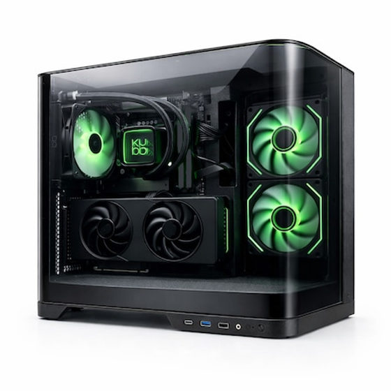 Desktop PC Gaming KUBB, Intel® Core™ i5-12400F, 16GB DDR4, 1TB SSD, GeForce RTX 5060 8GB, liquid cooling, Windows 11 Pro, Negru
