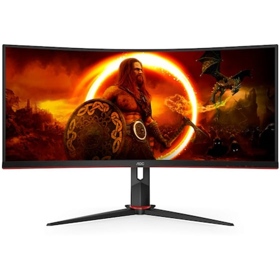 Monitor Gaming AOC, Curbat, 34", VA, WQHD, 180Hz, 1ms, HDR400, FlickerFree, HA, HDMI, DisplayPort, USB, hub, CU34G2XP/BK, Negru