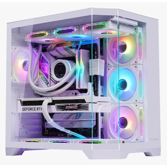 Calculator Gaming Banshee White Ice i5-14600KF pana la 5.3GHz, 32GB, 1TB SSD, RTX3050 6GB GDDR6 cu racire pe lichid IcePulse 360 cu display digital, 7 ventilatoare ARGB incluse, Wi-Fi 6 si Windows 11 instalat