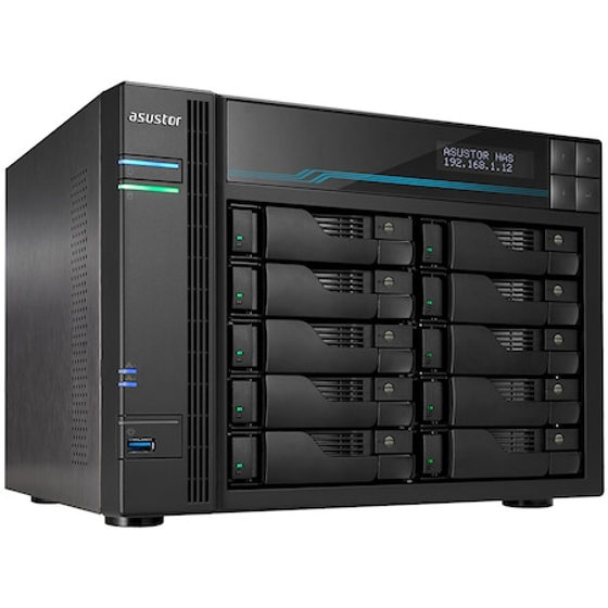 Network Attached Storage, Asustor, 10 Bay, Intel ATOM C3538 Quad-Core, 8GB DDR4
