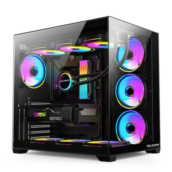 Sistem Desktop Pc Gaming Ambra Intel Core I5 14400 pana la 4.7Ghz, 32GB RAM DDR4, 1TB SSD, Placa Video RTX 5060 8GB, GDDR6, Wi-Fi 6, Windows 11 Home