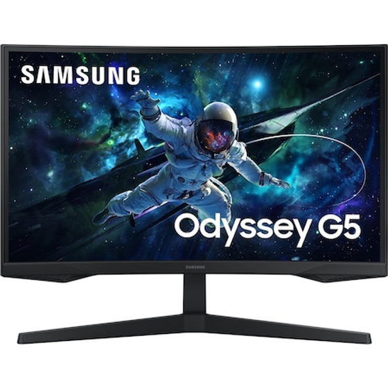 Monitor Gaming Curbat Samsung Odyssey G5, 27", QHD (2560x1440), VA, 165Hz, 1ms MPRT, 1000R, HDR10, FreeSync, Flicker Free, Black Equalizer, Auto Source Switch+, Eye Saver Mode, Virtual AIM Point, DP, HDMI, Negru