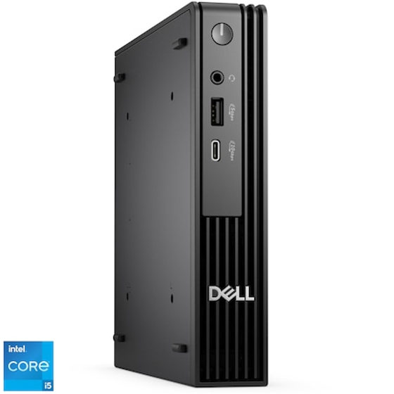Desktops PC Dell PRO Micro QCM1250 cu procesor Intel® Core™ i5-14500T pana la 4.8GHz, 16GB DDR5 RAM, 512GB SSD, Intel® UHD Graphics 770, Windows 11 Pro, Black, 3y ProSupport and Next Business Day Onsite Service