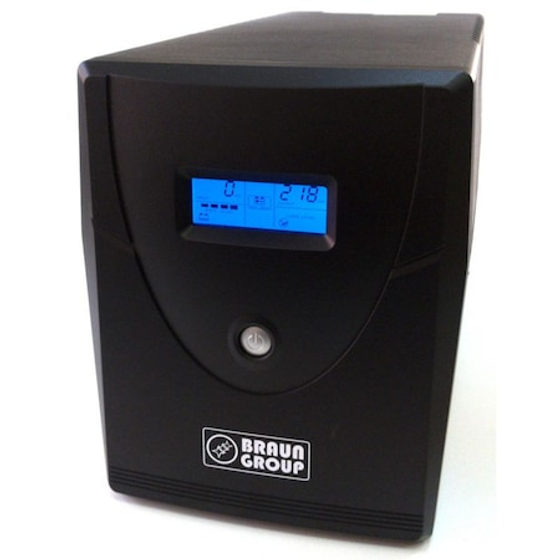 UPS Braun Group 650VA, display LCD, 2 prize Schuko, 4 minute backup, acumulator 12V7Ah