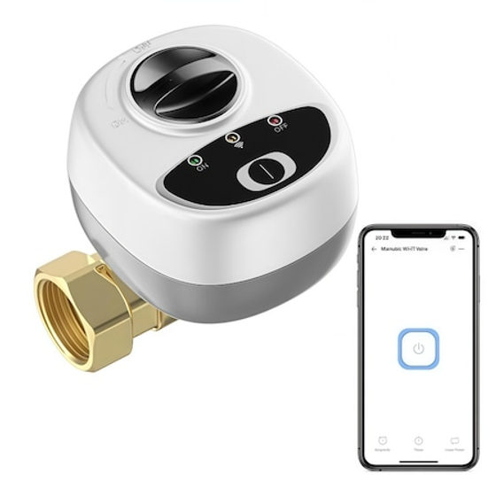 Kit Electrovalva Inteligenta AjieQaQ®, Control prin Aplicatie si Comenzi Vocale, DN20 (0.75 Inch), Programare Flexibila, Compatibila cu Alexa si Google Home, Culoare Alb/Negru, Automatizare Irigatii si Gospodarire Inteligenta