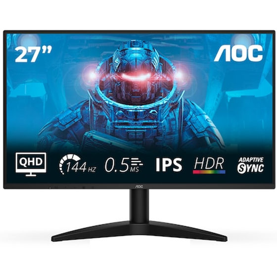 Monitor Gaming AOC Q27B36X, 27", QHD (2560x1440), IPS, 144Hz, 0.5ms MPRT, Adaptive Sync, HDR10, HDMI, DisplayPort, Negru