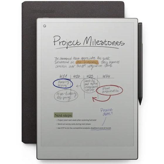 Tableta ePaper reMarkable Paper Pro, 11.8", 2160x1620, 64 GB, Wi-Fi, Grey + Marker Plus + Book Folio in Mosaic Weave - Basalt