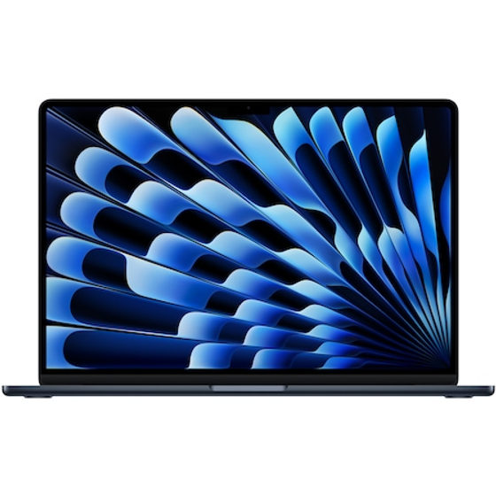 Apple MacBook Air 15'' cu procesor Apple M5, 10 nuclee CPU, 10 nuclee GPU, 16GB RAM, 512GB SSD, Midnight, Tastatura Internationala, Manual RO