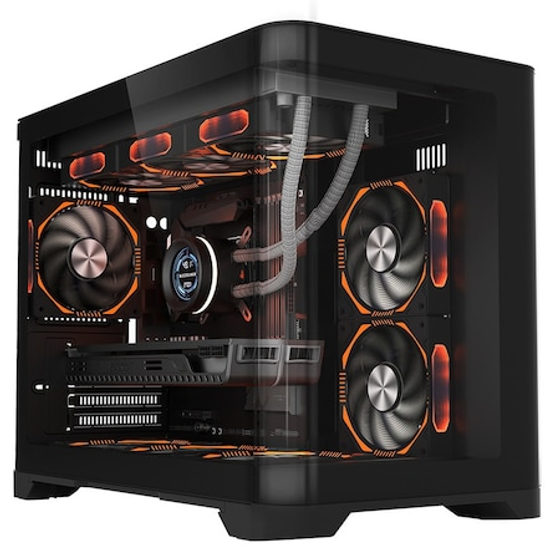 Sistem PC Gaming 1stPlayer® cu AMD Ryzen™ 7 7800X3D 5.0 GHz, 104Mb cache, 32 GB DDR5, SSD 1 TB M.2, video GeForce® RTX™ 5070 12 GB GDDR7 DLSS4, liquid cooling, WiFi, R77UV6B7, Windows 11 Pro