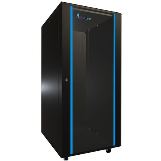 Dulap rack 19", Extralink 27U 600x800 mm negru, server, montare pe podea, 19’’ standard, pentru servere, switchuri si echipamente de retea, constructie profesionala din otel, usi din sticla, panouri laterale detasabile