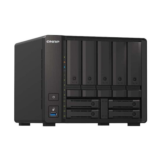 NAS, QNAP, TS-h973AX-32G cu 9 sertare, AMD Ryzen 4x2.2GHz, 2x16GB RAM, 2x2.5G/1G/100M, 1x10GBASE-T, Negru