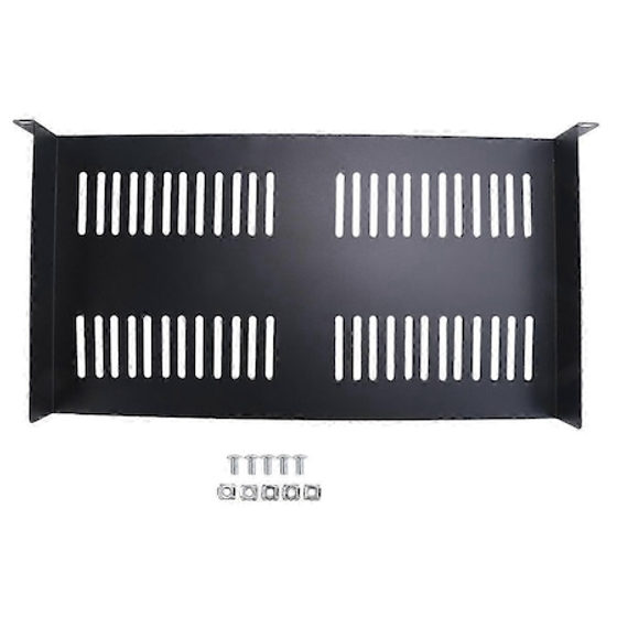 Raft metalic 1U pentru rack server 19 inch, negru, 25x44cm