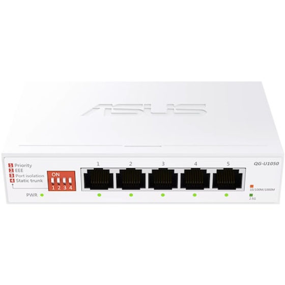 Switch ASUS QG-U1050, 5 porturi x 2.5G, Plug and Play, Easy Setup, Silent Operation