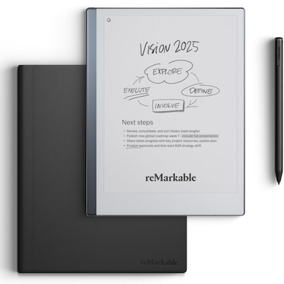 Tableta ePaper reMarkable 2, 10.3", 8 GB, Wi-Fi, USB-C, cu creion Marker Plus si husa, Negru