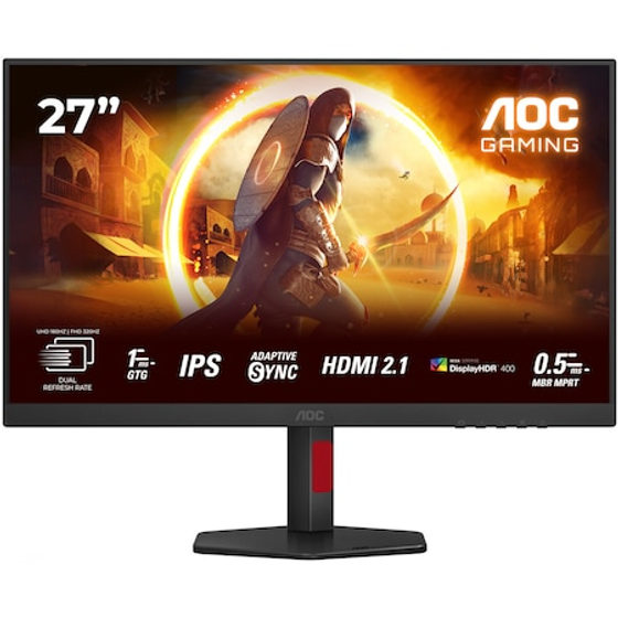 Monitor Gaming AOC 27" Fast IPS 4K UHD, 160Hz, 1ms (0.5ms MPRT), HDR400 HA Pivot HDMI DisplayPort USB hub