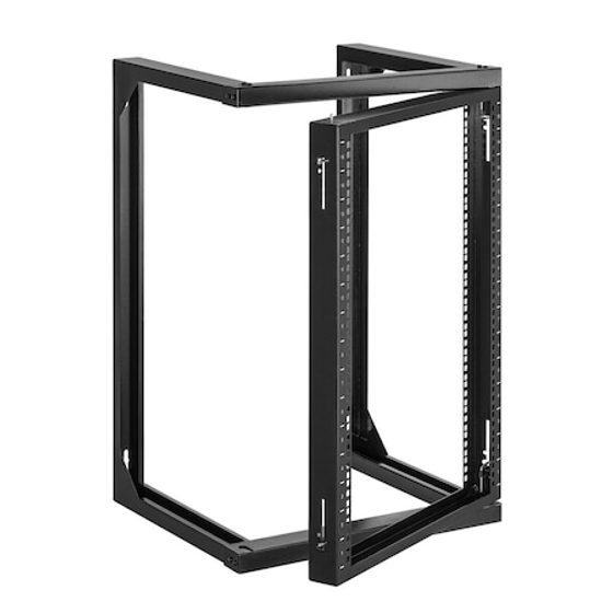 Rack server perete 15U VEVOR, otel carbon negru, 520x455mm, usa 180°