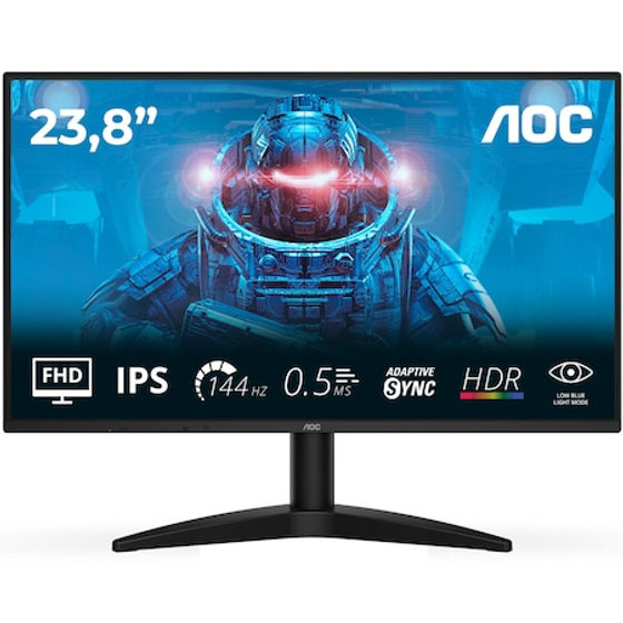 Monitor Gaming AOC 24B36X, 23.8", FHD (1920x1080), IPS, 144Hz, 0.5ms MPRT, 4ms GtG, Antiglare, Adaptive Sync, HDR 10, Low Blue Light, Flicker Free, HDMI 1.4, DisplayPort 1.4, VESA 100x100mm, Negru
