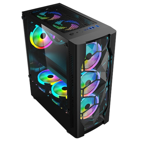 Sistem Desktop PC Gamer Intel Core i5-12400F pana la 4.4 Ghz, 16 GB ram DDR4, SSD NVME 1 TB, placa video dedicata Nvidia GeForce RTX 5060 8 GB GDDR7, carcasa tower gaming RGB, sursa 600W