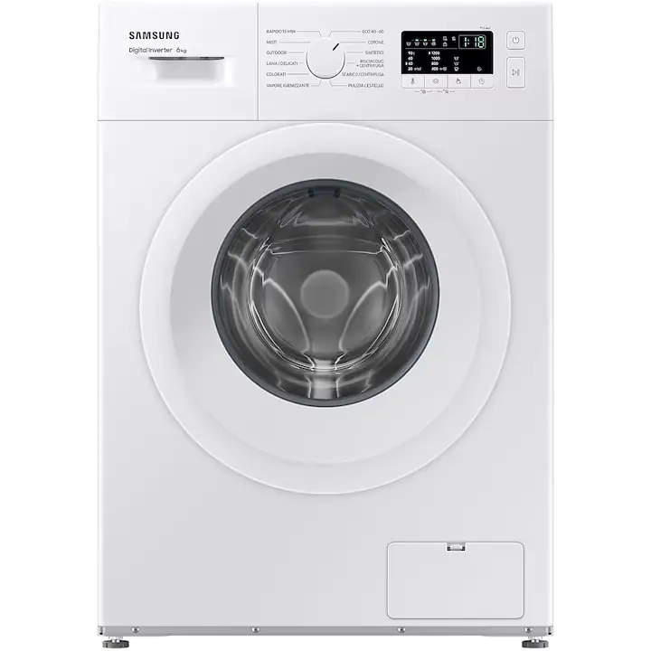 Masina de spalat rufe slim Samsung WW60A3120WE/LE, 6 kg, 1200 RPM, Clasa C, Hygiene Steam, Quick Wash 15 min, Alb