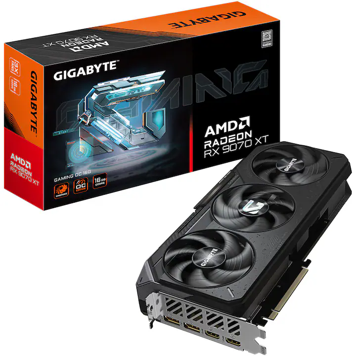 Placa video GIGABYTE Radeon™ RX 9070 XT GAMING OC, 16GB GDDR6, 256-bit