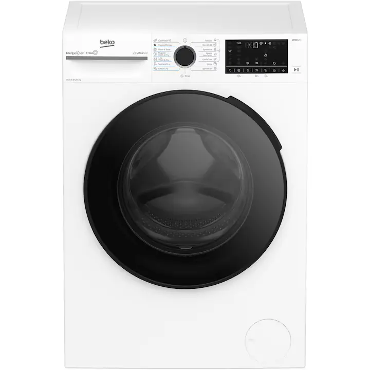 Masina de spalat rufe cu uscator BEKO BM5DFST68442W, Clasa D, SteamCure, 8/5 kg, 1400 rpm, Alb