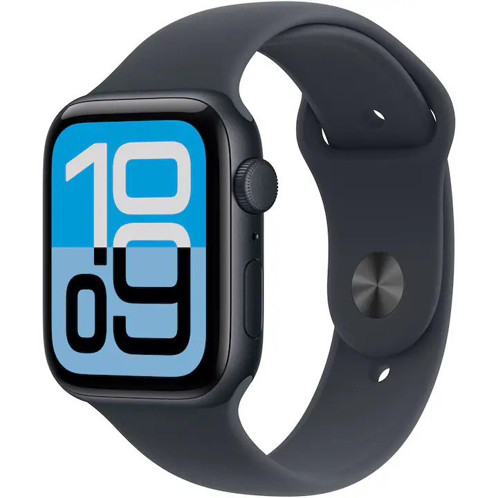 Apple Watch SE (2025), GPS, Carcasa Midnight Aluminium 40mm, Midnight Sport Band - S/M
