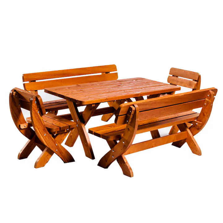Set mobilier gradina KING 8 persoane din lemn 160x80x73 culoare teak