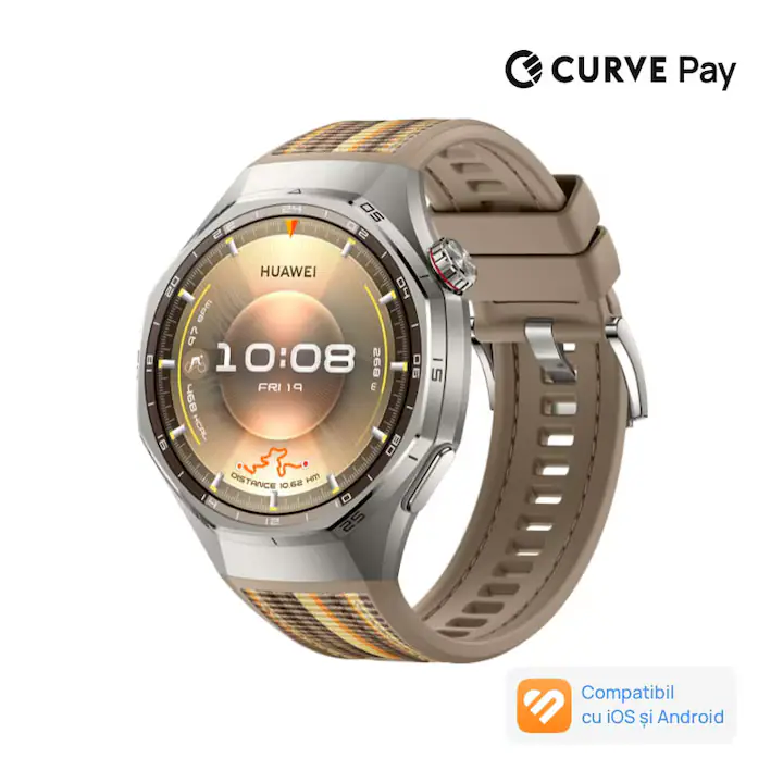 Smartwatch Huawei Watch GT 6 Pro, 46MM, Titanium Alloy Case, Brown Woven Strap