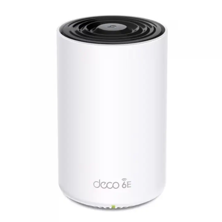 Sistem Mesh Deco XE75, TP-LINK, Tri-band Wi-Fi 6, Control Parental, 270 m, 105 x 105 x 169 mm, Alb