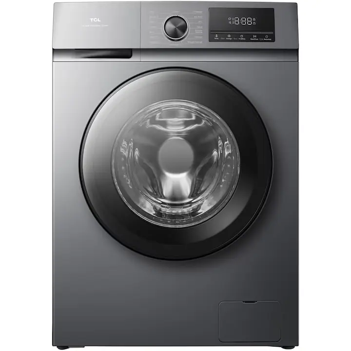 Masina de spalat rufe TCL FF1124SA0, 11 kg, 1400 RPM, Clasa A, Motor Inverter, Steam Wash, Drum Clean, Honeycomb Drum, Add Garment, Argintiu