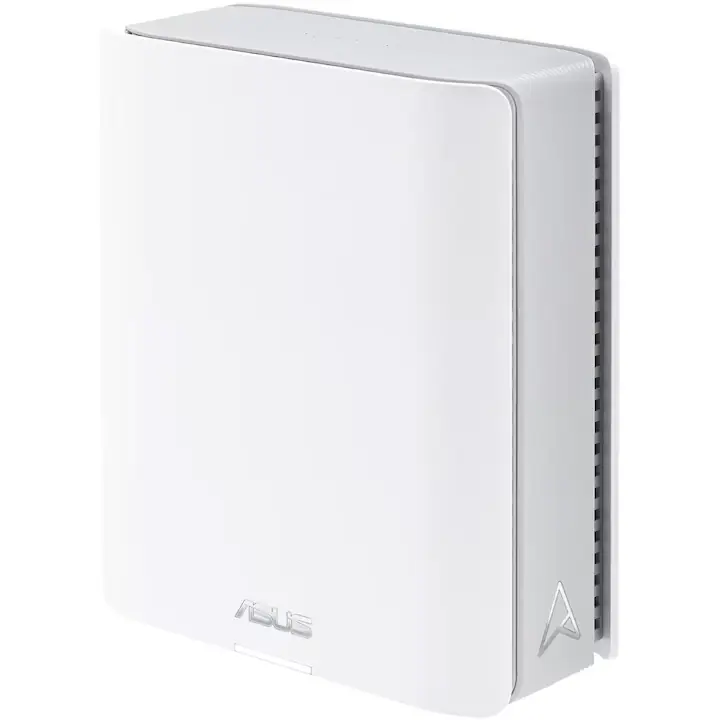 Router Mesh Wireless ASUS ZenWiFi BT8(W-1-PK), BE14000, Tri-Band, acoperire 280 metri patrati, Tri-Core 1.8GHz CPU, 128MB-1GB Flash-RAM, 2.5G dual-port, Smart Home Master SSIDs, AiProtection Pro, Adaptive QoS, VPN server-client, Beamforming, AiMesh
