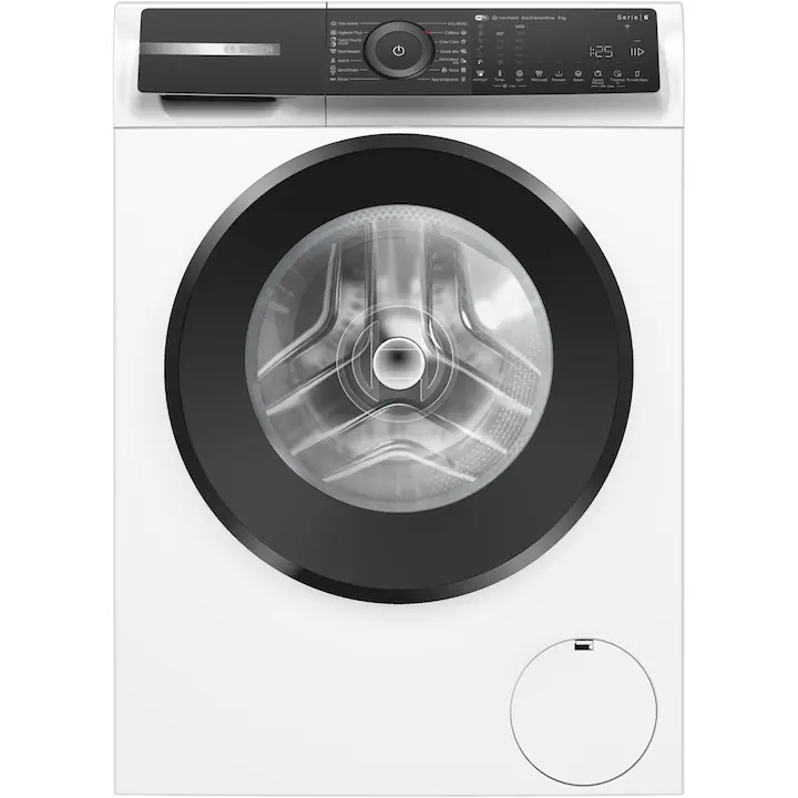 Masina de spalat rufe Bosch WGH24400BY, 9 kg, 1400 RPM, Touch control, EcoSilence Drive, Iron Assist, Home Connect, Added steam, Clasa A, 60 cm, Alb