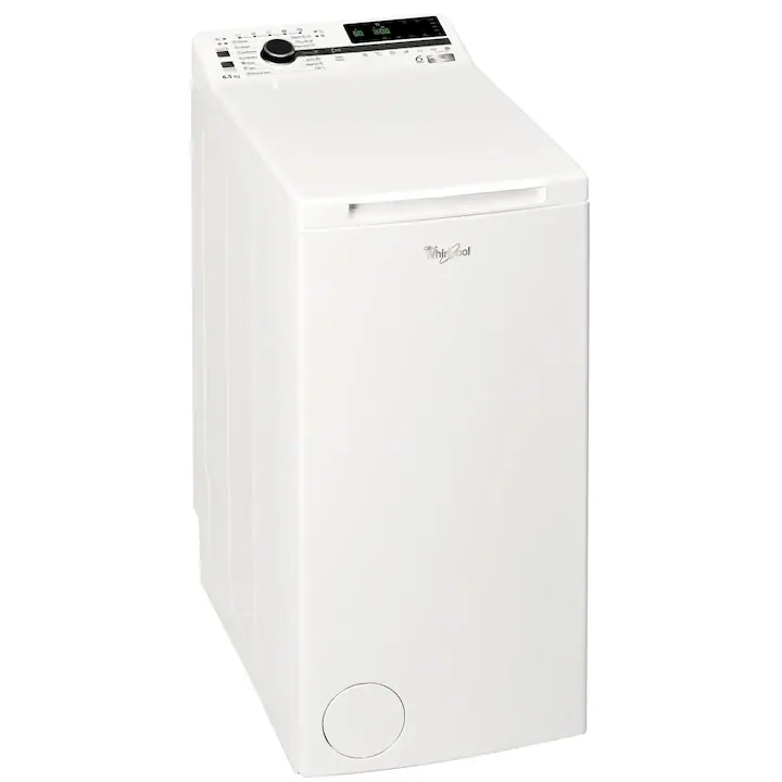 Masina de spalat rufe cu incarcare verticala Whirlpool TDLRB65242BSEUN, 6.5 kg, 1200 RPM, Clasa C, Motor Inverter ZEN, Tehnologia al-6lea Simt, Alb