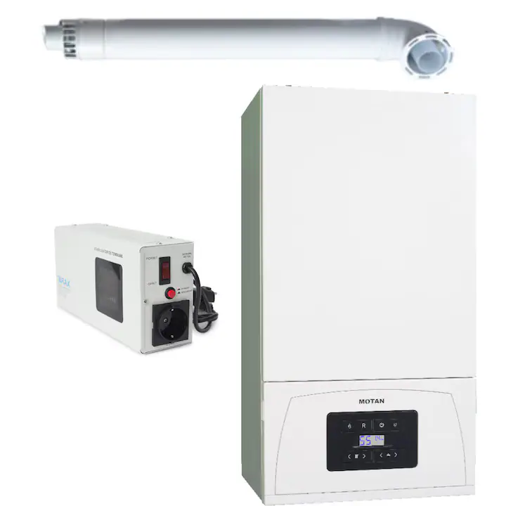 Set Centrala termica Motan Condens 050 24kw + Stabilizator cu releu slim 500VA 300W