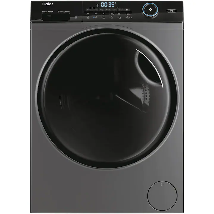 Masina de spalat rufe cu uscator Slim Haier HWD80-B14959S8U1S, 8 kg spalare, 5 kg uscare, 1400 rpm, Clasa A, Motor Direct Motion, Wi-Fi, iRefresh, ABT, Pillow Drum, Dual Spray, Antracit