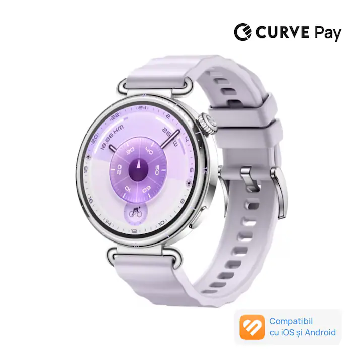 Smartwatch Huawei Watch GT 6, 41MM, Steel Stainless Steel Case, Purple Fluoroelastomer Strap