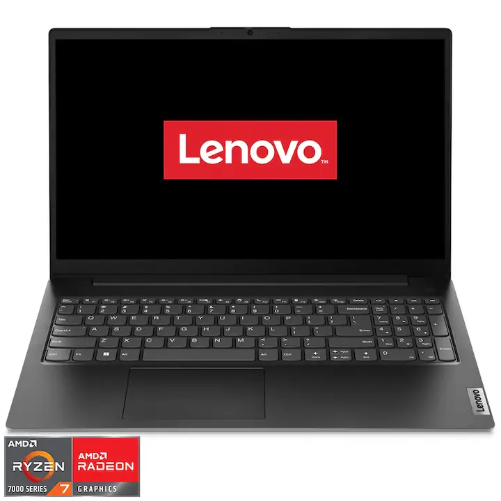 Laptop Lenovo V15 G4 ABP cu procesor AMD Ryzen™ 7 7730U pana la 4.5GHz, 15.6" Full HD, IPS, 16GB DDR4, 512GB SSD, Video Integrated AMD Radeon™ Graphic, No OS, Business Black
