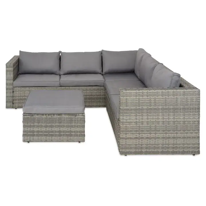 Coltar gradina/terasa 3 piese Maison Mex BORELLO, 208x135x63,5Hcm, mix gri/gri