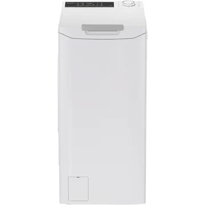 Masina de spalat rufe cu incarcare verticala Candy TCA474TM5-S, 7 kg, 1400 RPM, Clasa A, Motor Inverter, Display digital 4D, Wifi,Mix Power Systems, Gentle touch opening, Alb