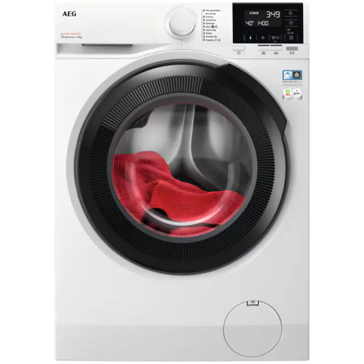 Masina de spalat rufe AEG SERIA 6000 LFR62944BE, 9 kg, 1400 rpm, Clasa A, ProSense, Motor Inverter, Display LED, Alb