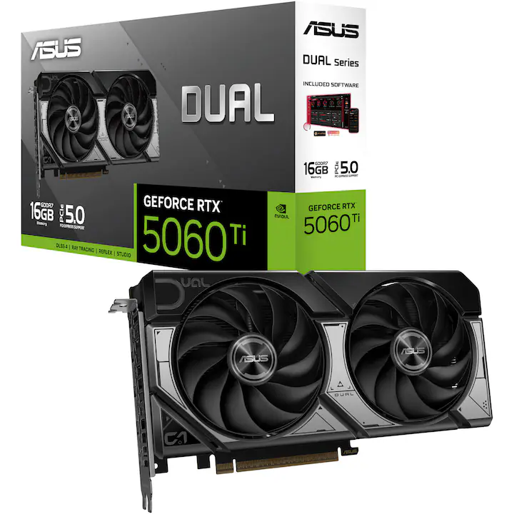 Placa video ASUS Dual GeForce RTX™ 5060 Ti,16GB GDDR7,128-bit