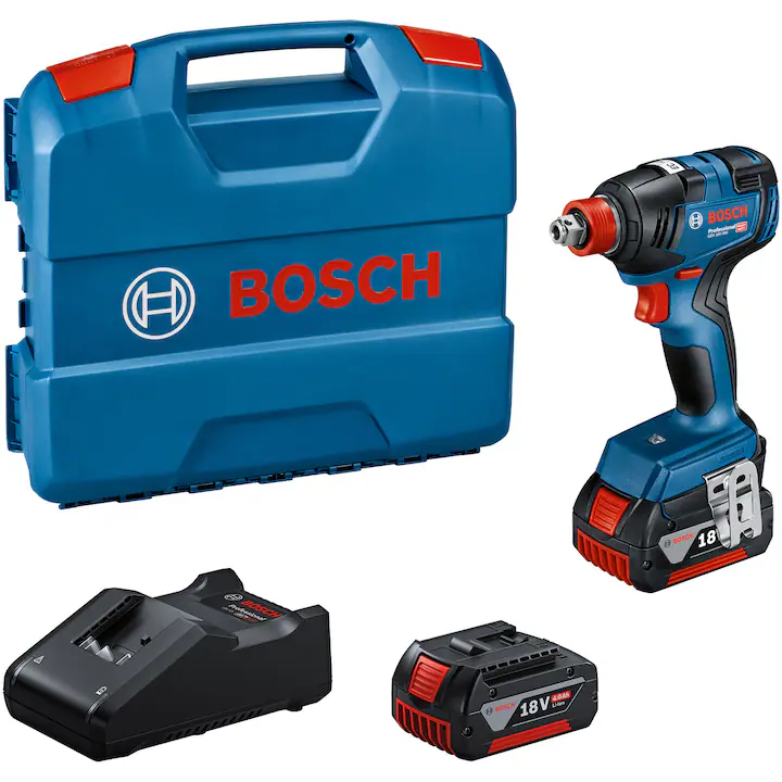 Masina de infiletat/desfiletat cu impact (pe acumulator) Bosch Professional GDX 18V-200, 18 V, 200 Nm, 3400 RPM, 4200 percutii/min, 2 acumulatori, incarcator rapid, cutie transport