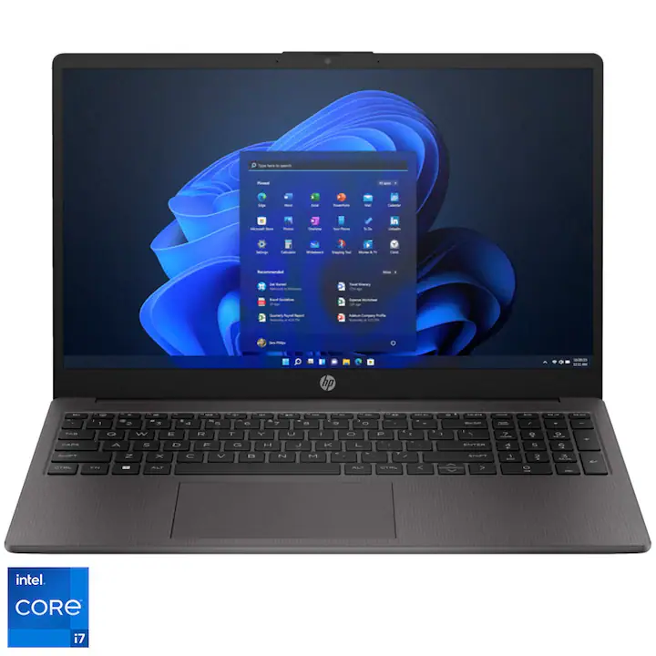 Laptop HP 250 G10 cu procesor Intel® Core™ i7-1355U pana la 5.0GHz, 15.6", Full HD, 16GB DDR4 RAM, 512GB SSD, Intel® Iris® Xᵉ Graphics, Windows 11 Pro, Dark ash silver