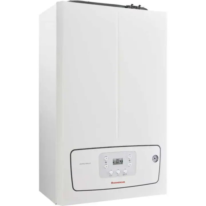 Centrala termica pe gaz in condensare Immergas Victrix Tera 24/28 V2, 24 kw, 90 grade celsius temperatura maxima, 3 bar presiune maxima circuit incalzire, 3/4” intrare-resire instalatie incalzire, IPX5D